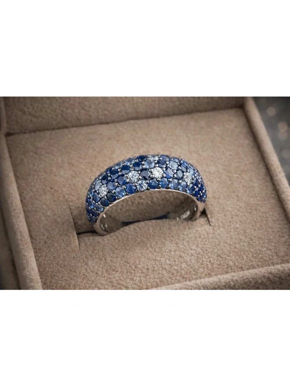 Effy Sterling Silver Blue & White Sapphire Splash Ring  Sz 7 NEW/Gift